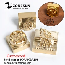 ZONESUN New 20mm thick Brass Leather Stamp Mold  Brand Logo Hot Stamping Emboss Brass Mold for Christmas DIY Gift