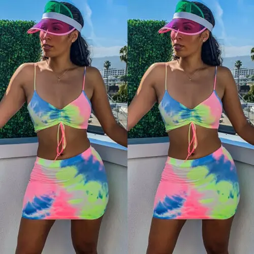 Сексуальное женское праздничное платье из 2 предметов комплект: укороченный топ