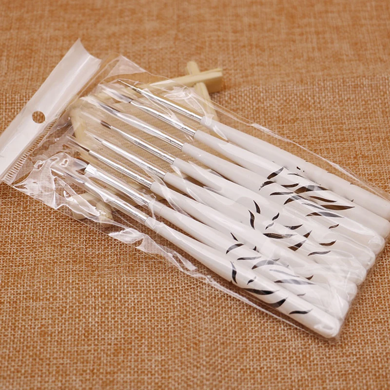 8 шт./1 комплект Zebra УФ-Гелевая Кисть для дизайна ногтей Раскрашивание маникюра