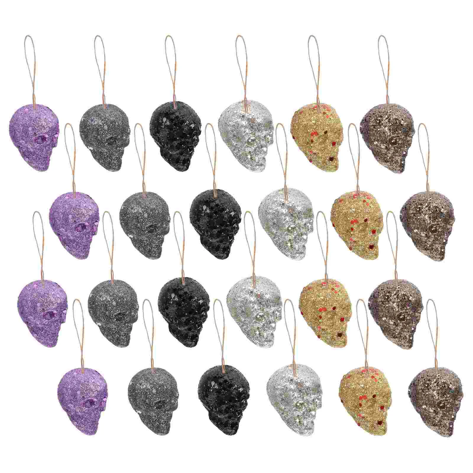 

1 Набор, 24 шт., искусственные подвески, черепа из пенопласта (разные цвета)