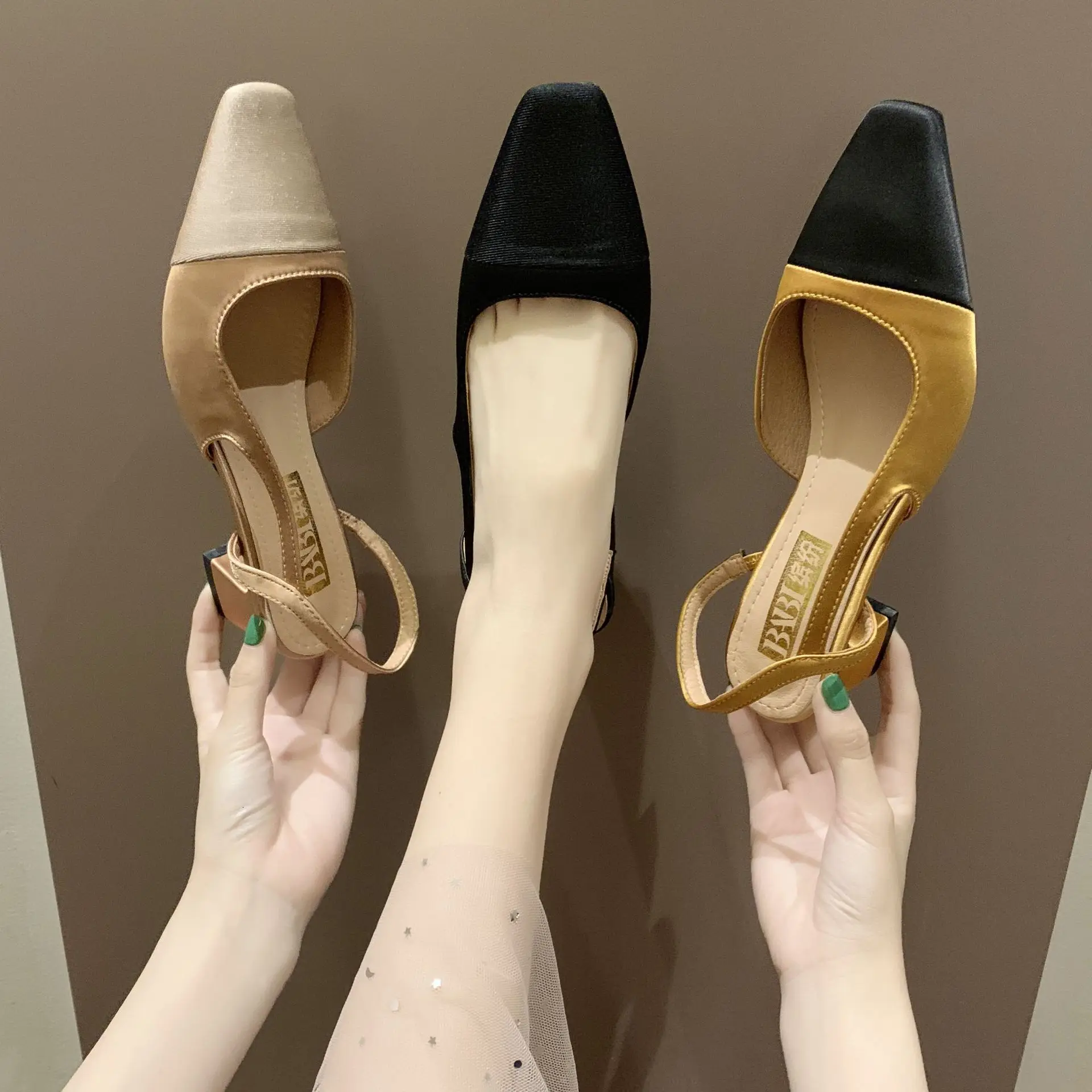 Лидер продаж 2019 летняя женская обувь классические туфли на среднем каблуке