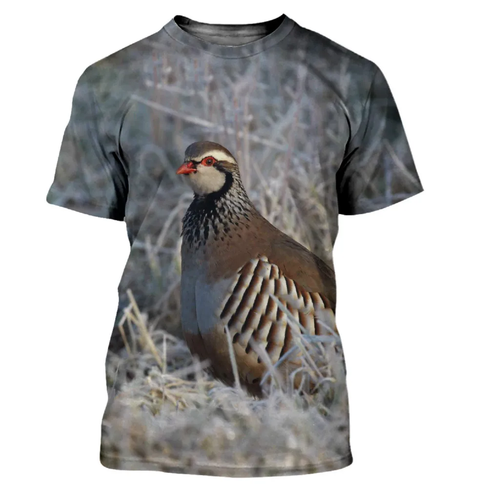 

Partridge bird - 3D printed T-shirt for men and women, Harajuku style casual T-shirt, street clothing, direct delivery