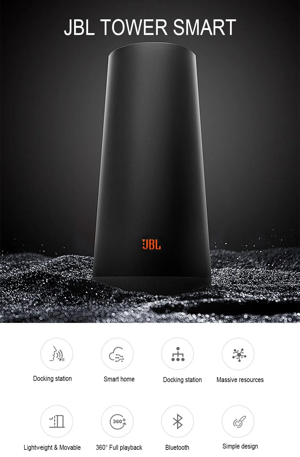 JBL TOWER умный музыкальный замок беспроводной Bluetooth динамик Умный интеллектуальный wifi Голосовое управление AI динамик мини глубокий бас звук