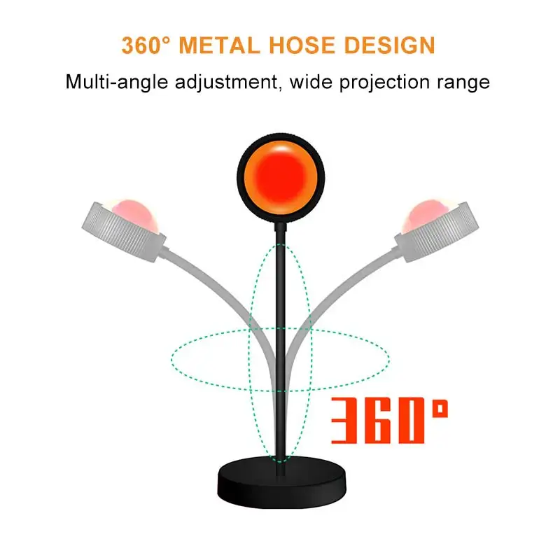 

Coloful Led Night Light USB Rainbow Sunset Red Projector Atmosphere Lamp For Home Background Wall Decoration Colorful Lamp