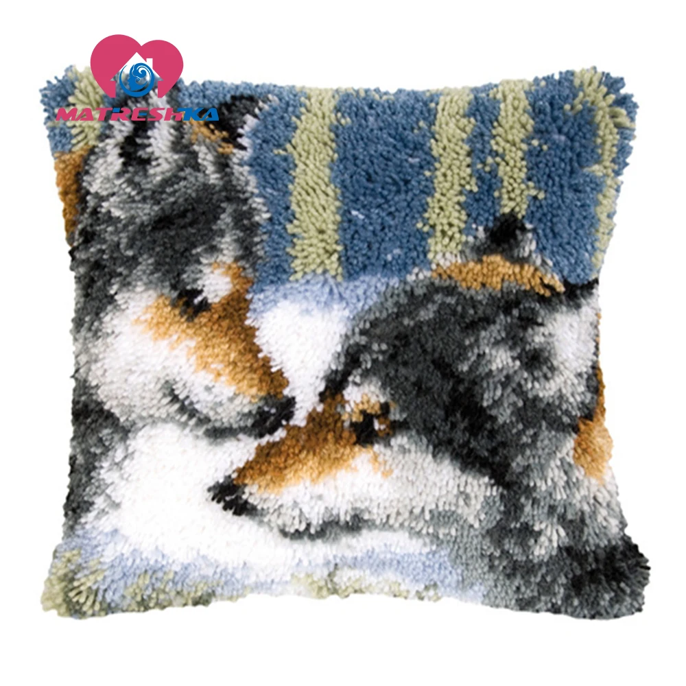 

Набор для вышивки волка, набор с подушкой «сделай сам», божьи коровки, для рукоделия, ковры «сделай сам», подушка для вышивки крестиком