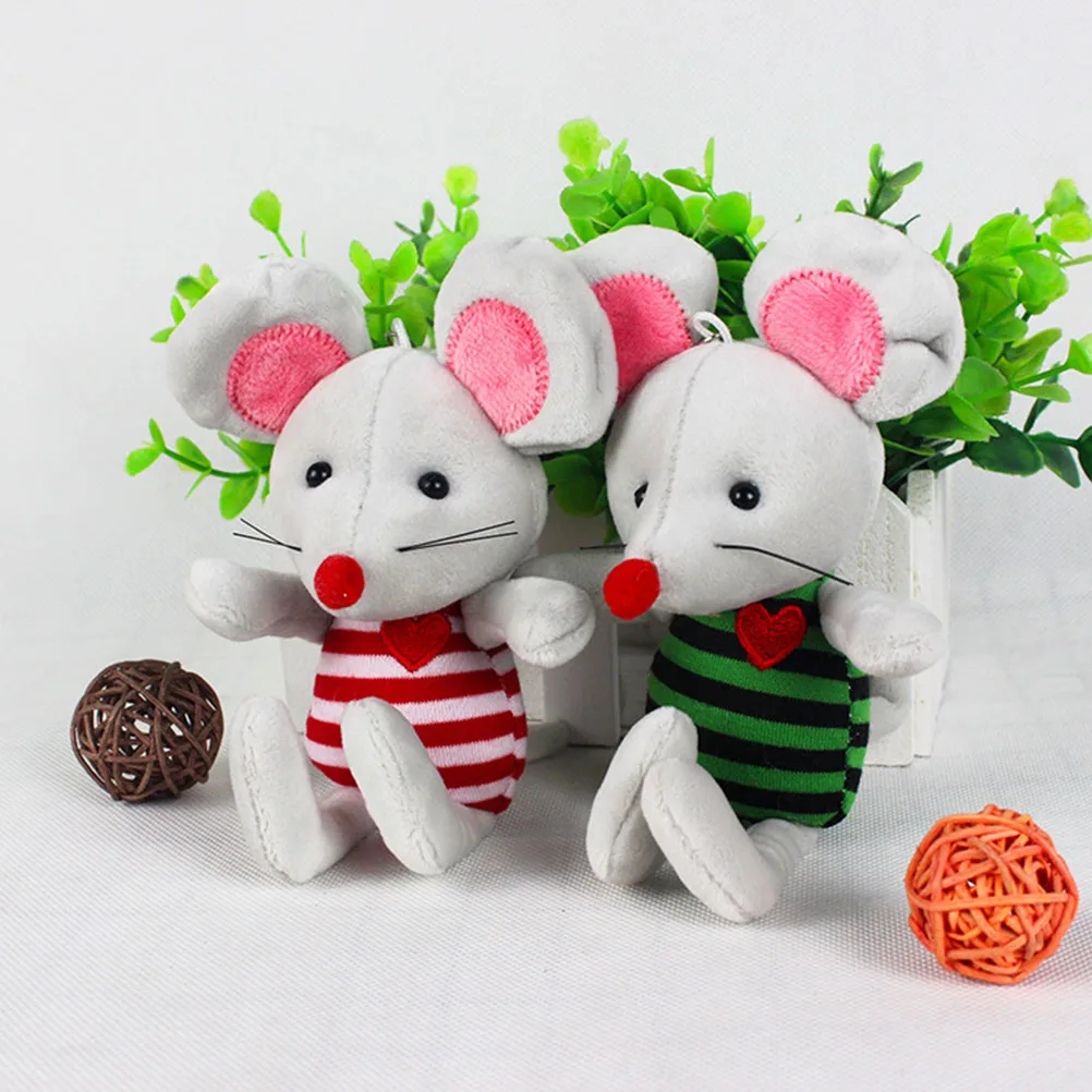 Талисман на год крысы плюшевая игрушка милая полосатая одежда мышь набивное
