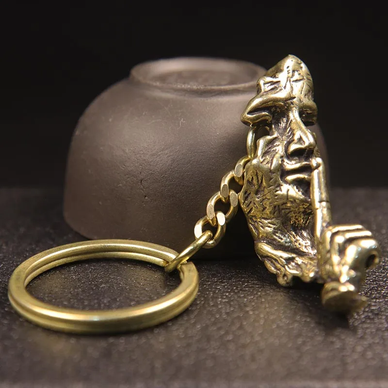 Латунный Современный модный беззвучный брелок с абстрактным персонажем фигурка