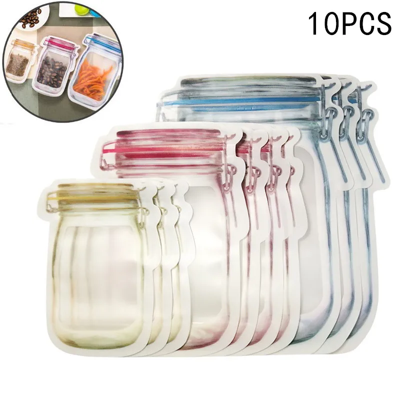 10 шт. многоразовые мешки для хранения свежих продуктов|Сумки вещей| |