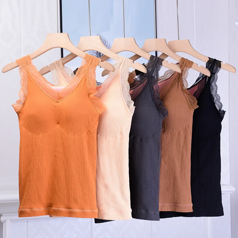 Осеннее бархатное женское однотонное нижнее белье без рукавов|Кофточки и топы| |