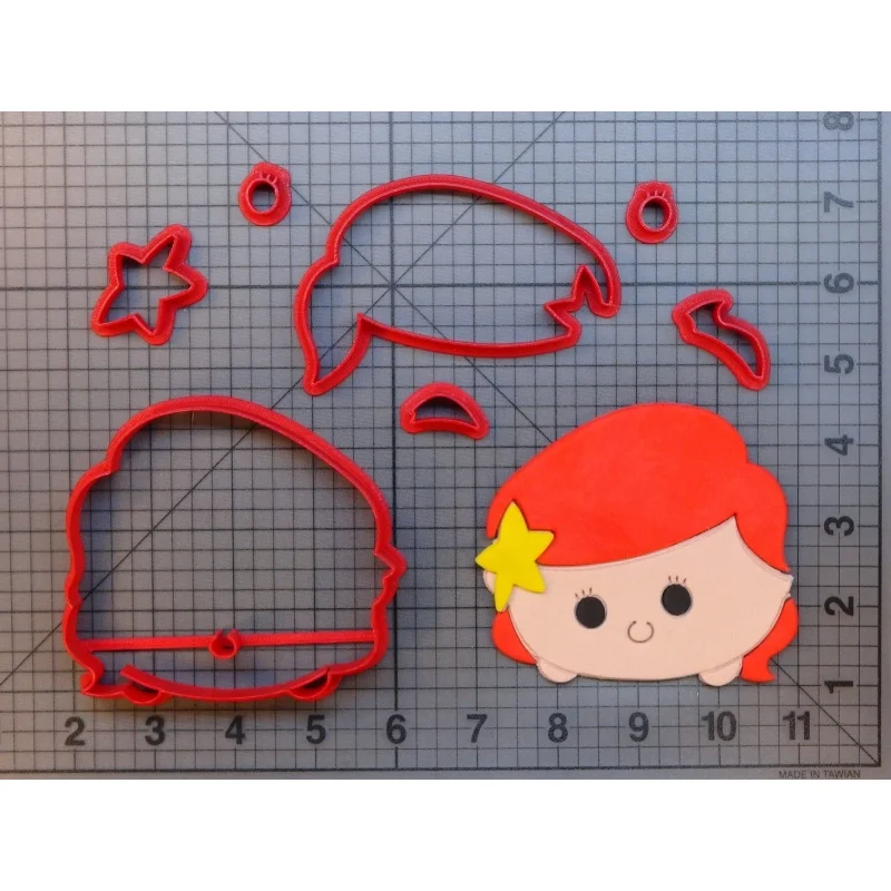 Сказочная Русалка Ариэль и Эрик лицо печенье резак персонаж 3D печать печенья