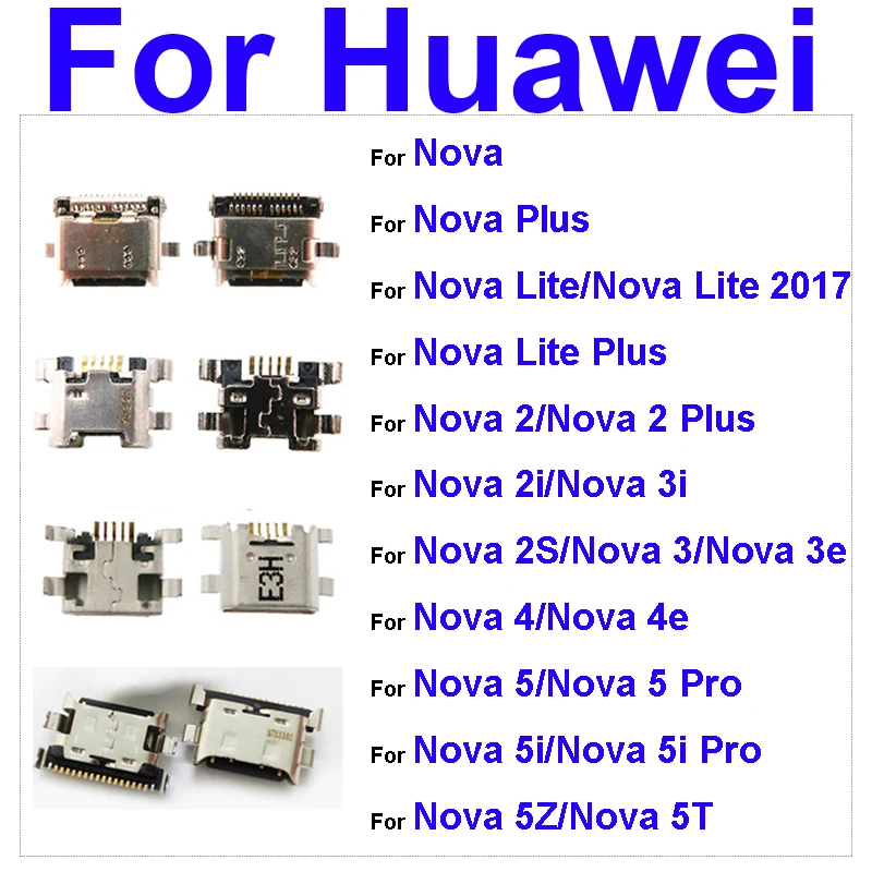 

USB Jack Charging Port For Huawei Nova 2 3 4 5 Type C Charger Dock For Huawei Nova Lite Plus 2017 2i 3i 5i 2s 3e 4e 5Z 5T 5iPro