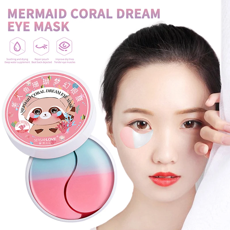 Moisturizing Eye Mask Patch Crystal Collagen Anti-Wrinkle Anti Aging Remove Dark Fade Dark Circles Two-color Eye Patch trimay shark’s fin collagen anti wrinkle eye patch