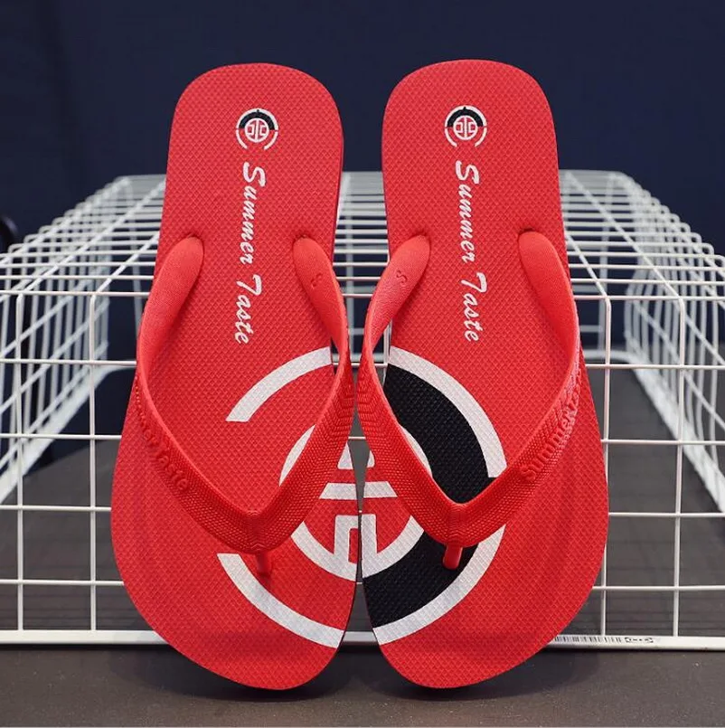 

Men's slippers fashion student non-slip summer flip flops leisure personality beach shoes