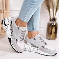 new fashion womens sneakers leopard print leather thick bottom increased sneakers casual comfortable sports shoes for ladies
