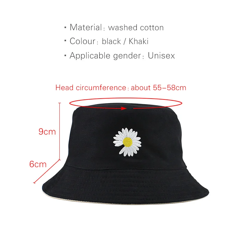 

high quality Casual chrysanthemum Embroidery Fisherman hat men women Outdoor fishing cap Panama bucket cap EXO GD pmo cap
