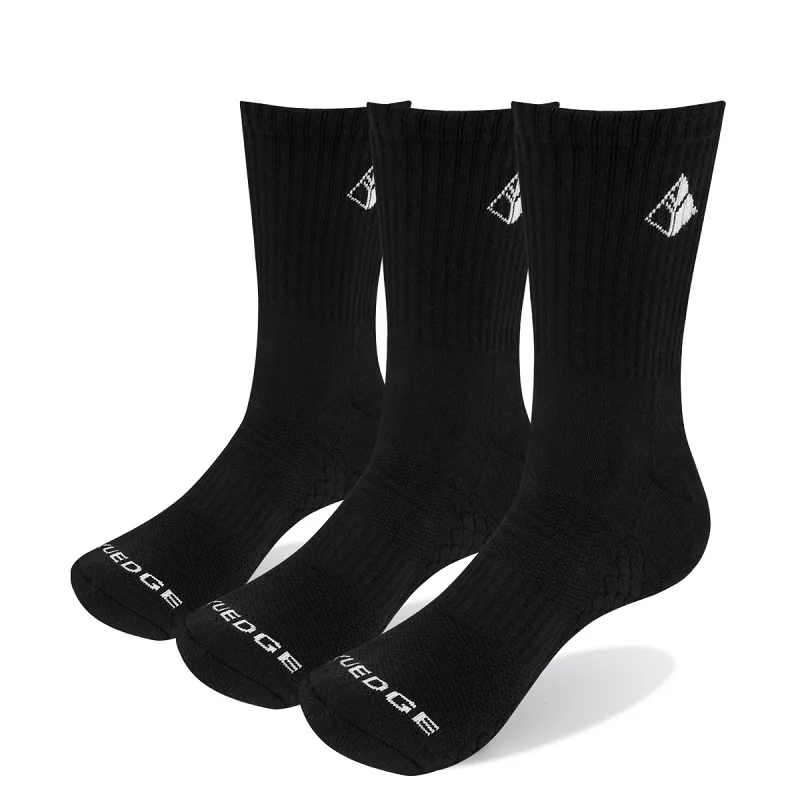Black YUEDGE/3 пары носков, мужские нарядные свадебные хлопковые однотонные черные носки, брендовые Модные мужские дышащие Повседневные носки для работы - Цвет: Black