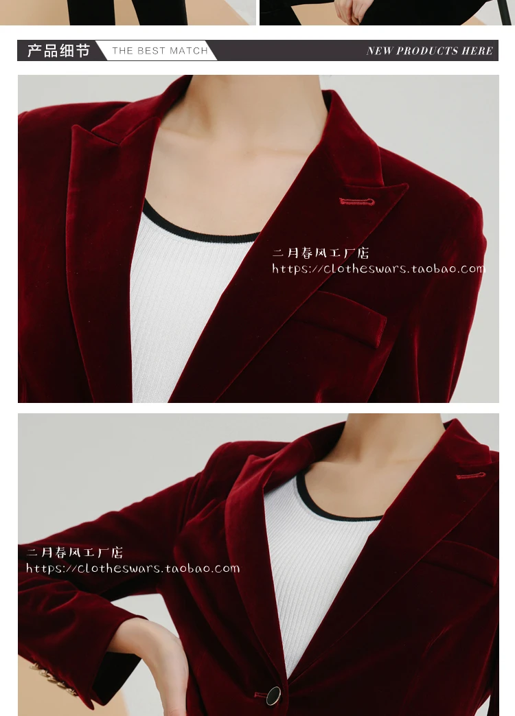 

Green Black Wine Red Velvet Blazer Women 2020 Spring Single Breasted Button Velvet Jacket Elegant Lady Suit Jackets J486