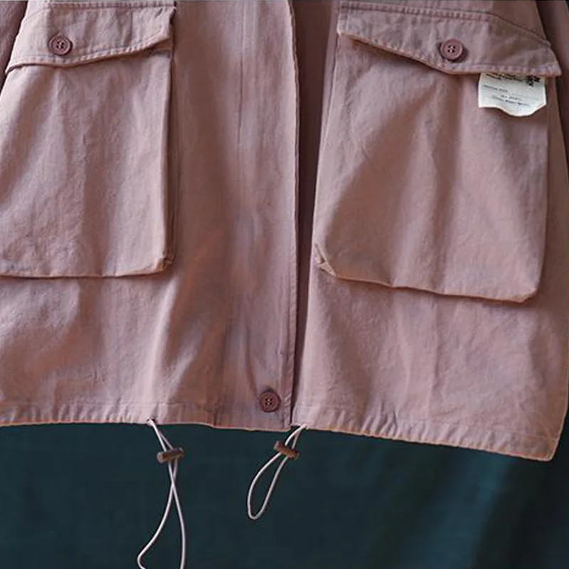 Новинка 2019 осенняя Повседневная Женская ветровка на молнии с большими карманами