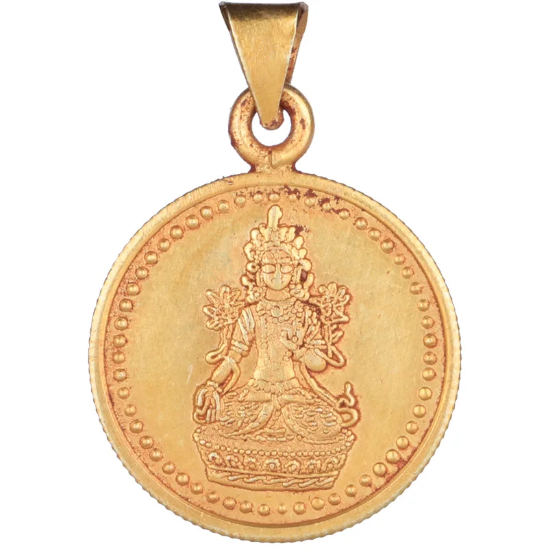 

Buddha Statue Small Thangka Tibetan Buddhism Copper Pendant
