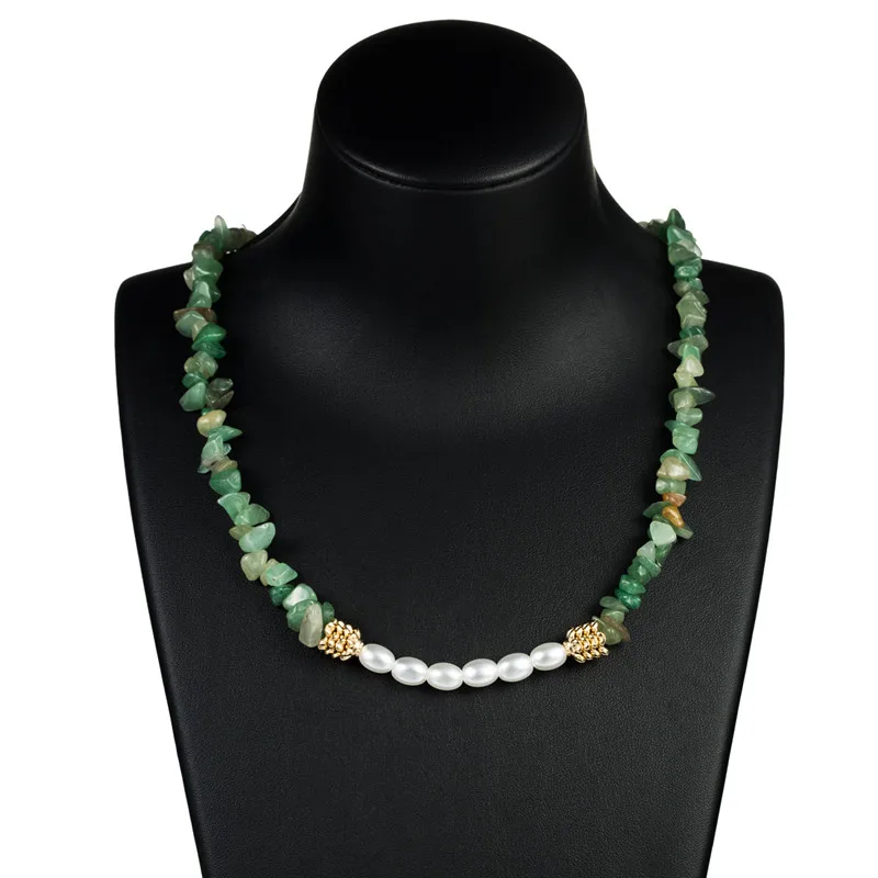 Женское Ожерелье В Стиле Хип хоп ожерелье из натурального камня с искусственным