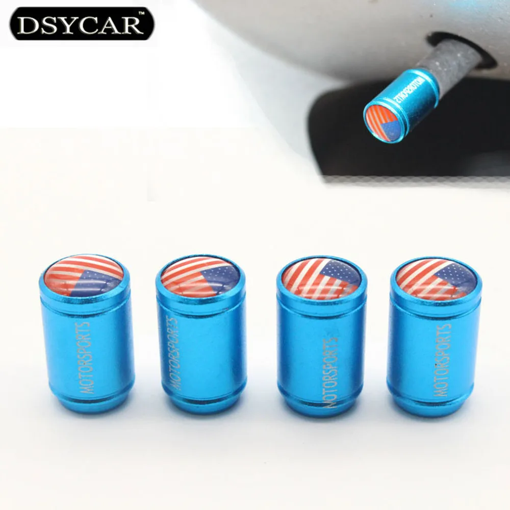 DSYCAR 4 шт./лот американский флаг США автомобильный велосипед мото колесо колпачок