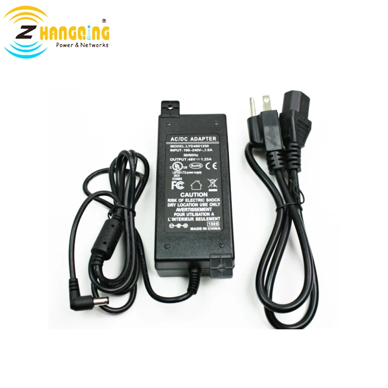 Gigabit 4port PoE Injector 802.3af with 48V 60W Power Supply for CCTV/PoE Camera Devices (Mode A) Operation | Безопасность и