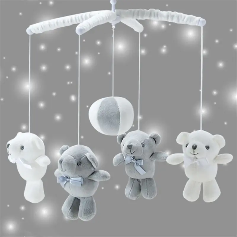

Baby Crib Holder Rattles Baby Toys 0-12 Months Clockwork Music Box Bed Bell Toy Bear Handmade Mobile Toys For Children T8ND