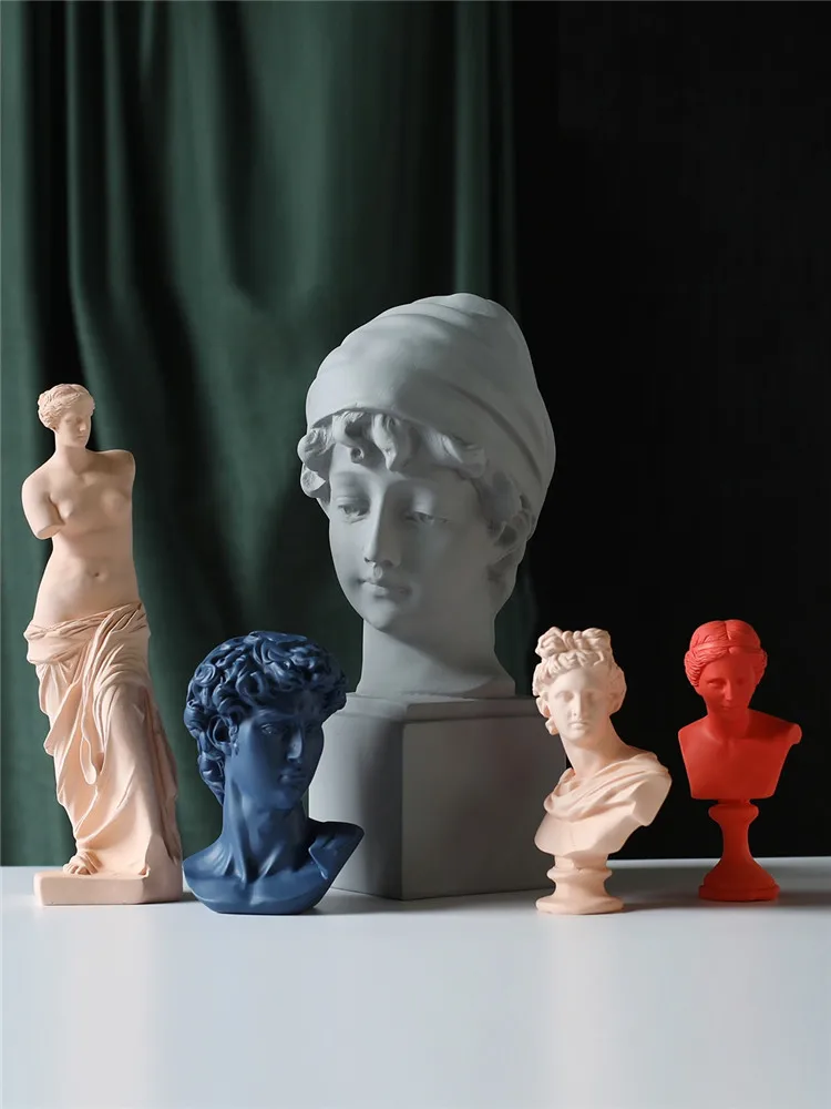 Миниатюрные фигурки голова Давида из смолы INS гипсовая Статуя Греческой