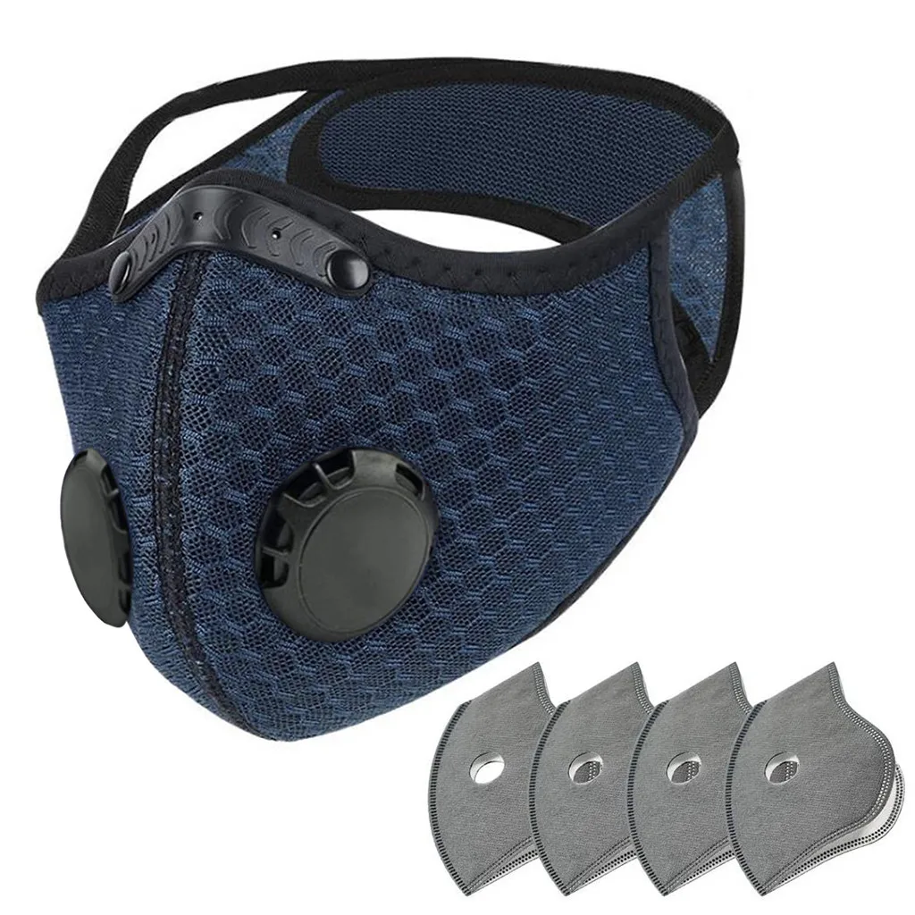 1 шт. и 4 фильтрами детская Маска дыхательный клапан утепленные смога маска теплая