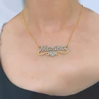 Женское Ожерелье с именем стразы, колье с кристаллами под заказ, с надписью, индивидуальное ожерелье с кулоном