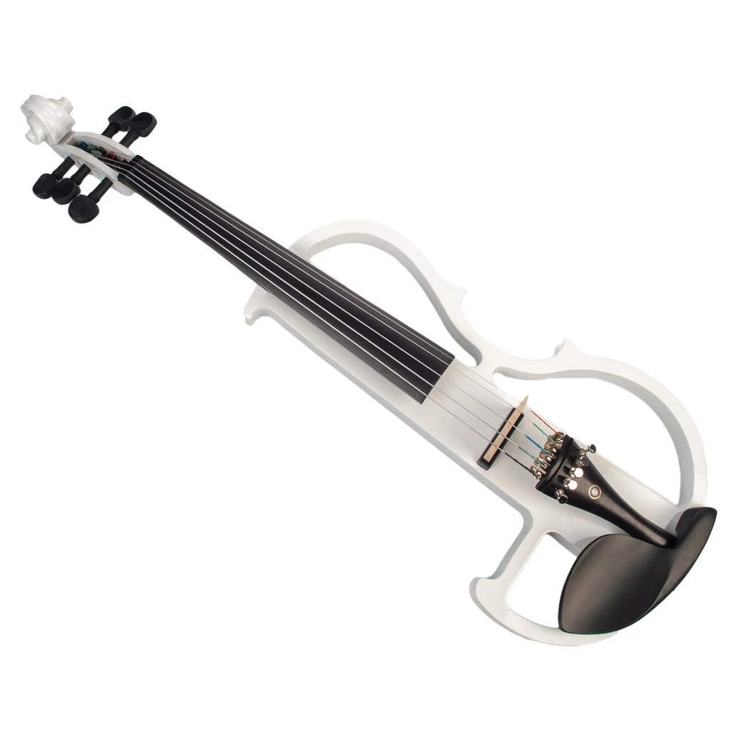 Деревянная 5-струнная электрическая скрипка с бантом чехол канифолью белые