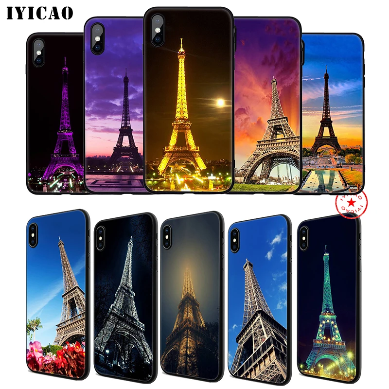 IYICAO Эйфелева башня Мягкий чехол для телефона iPhone 11 Pro XR X XS Max 6 6S 7 8 Plus 5 5S SE