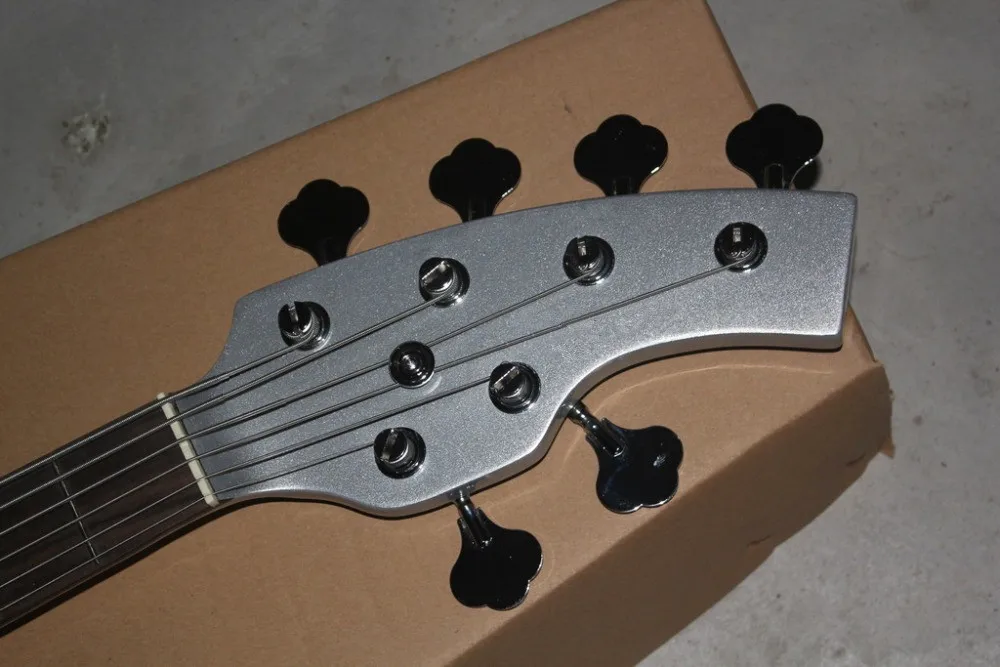Новинка 2016 Заводская Музыкальная гарнитура BONGO Bass 6 струн металлик серебро