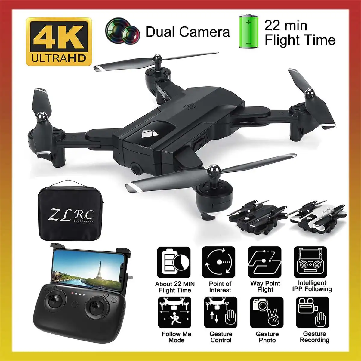 SG900 FPV camera Drone 4K камера оптический поток Селфи Дрон складной Wi Fi Quadcopter вертолет