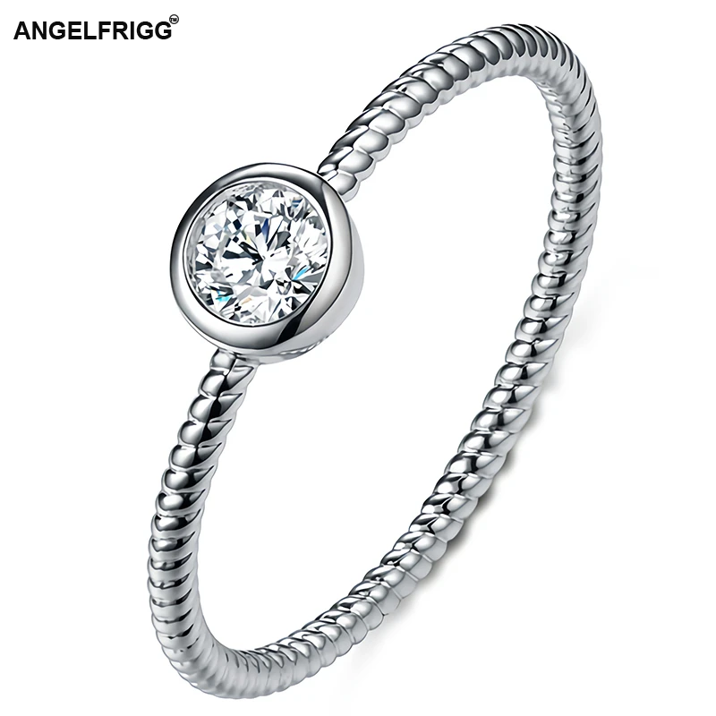 ANGELFRIGG популярные серебряные цветные кольца на палец для женщин прозрачный CZ