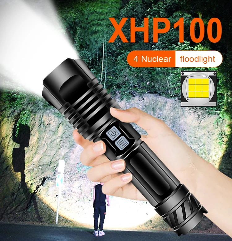 XHP100 Супер Мощный тактический флэш светильник led usb rechargeable18650 фонарь xhp50