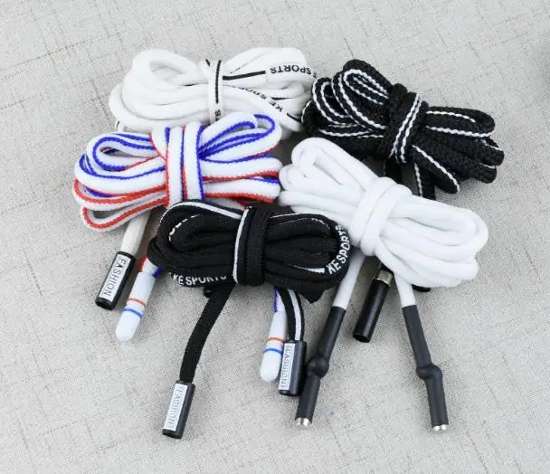 Спортивные штаны на шнурке с металлической головкой черный и белый Хлопковый