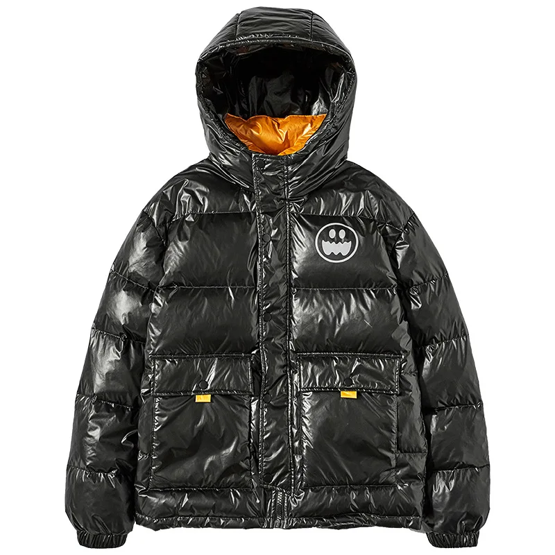 

new The 2020 winter youth down jacket short men han edition smiling face more hooded jacket popular