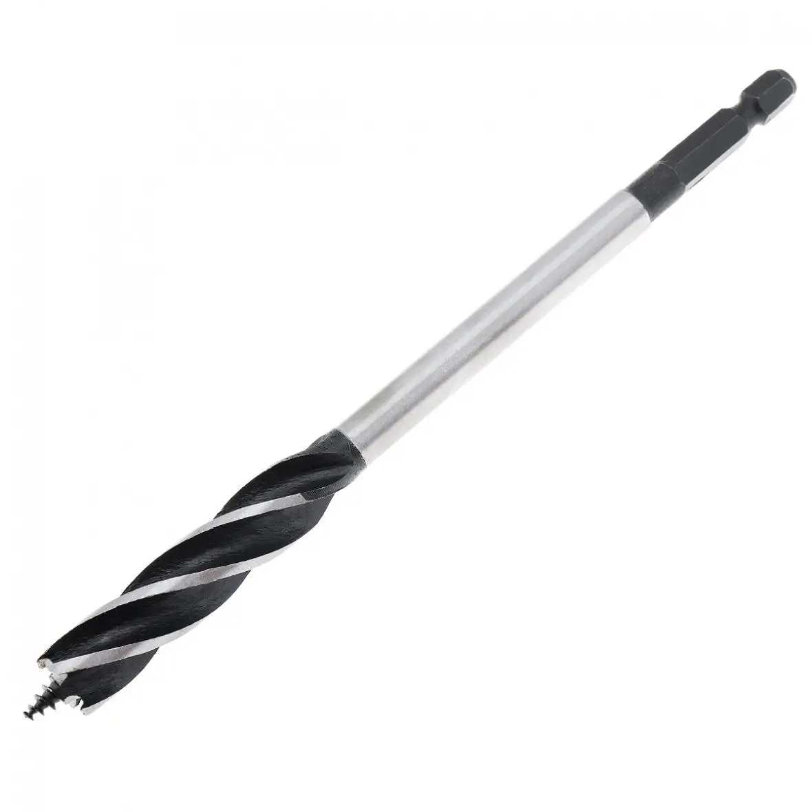

1pcs 12x 165mm Four-slot Woodworking Drill Bit Hole Drilling Tool with Center Drill Head and 1/4'' Hex Shank Woodworking Opening