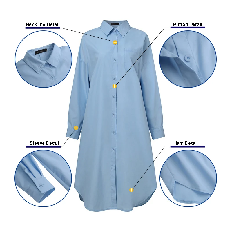 

Baggy Long Tunic Tops ZANZEA 2021 Fashion Women Button Down Collared Solid Shirts Casual Irregular Hem OL Blouse Pleated Blusa