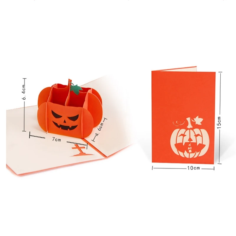 3D Хэллоуин Тыква череп открытка ручной работы поздравительная Сделай Сам