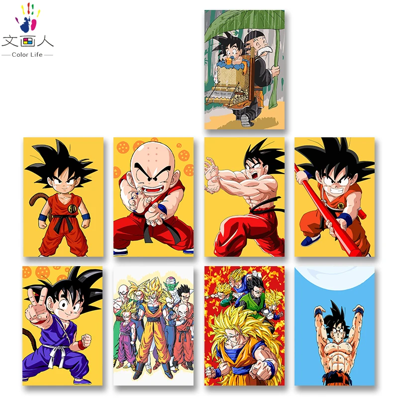 DIY картинки для раскраски по номерам с цветами DRAGON BALL Junior Sun Wukong картина рисования