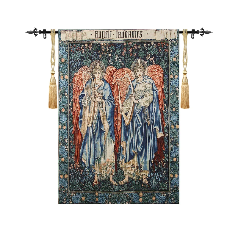 

William Morris Angeli Laudantes Medieval Tapestry Wall Hanging Jacquard Weave Gobelin Home Art Decoration Aubusson Cotton 100%