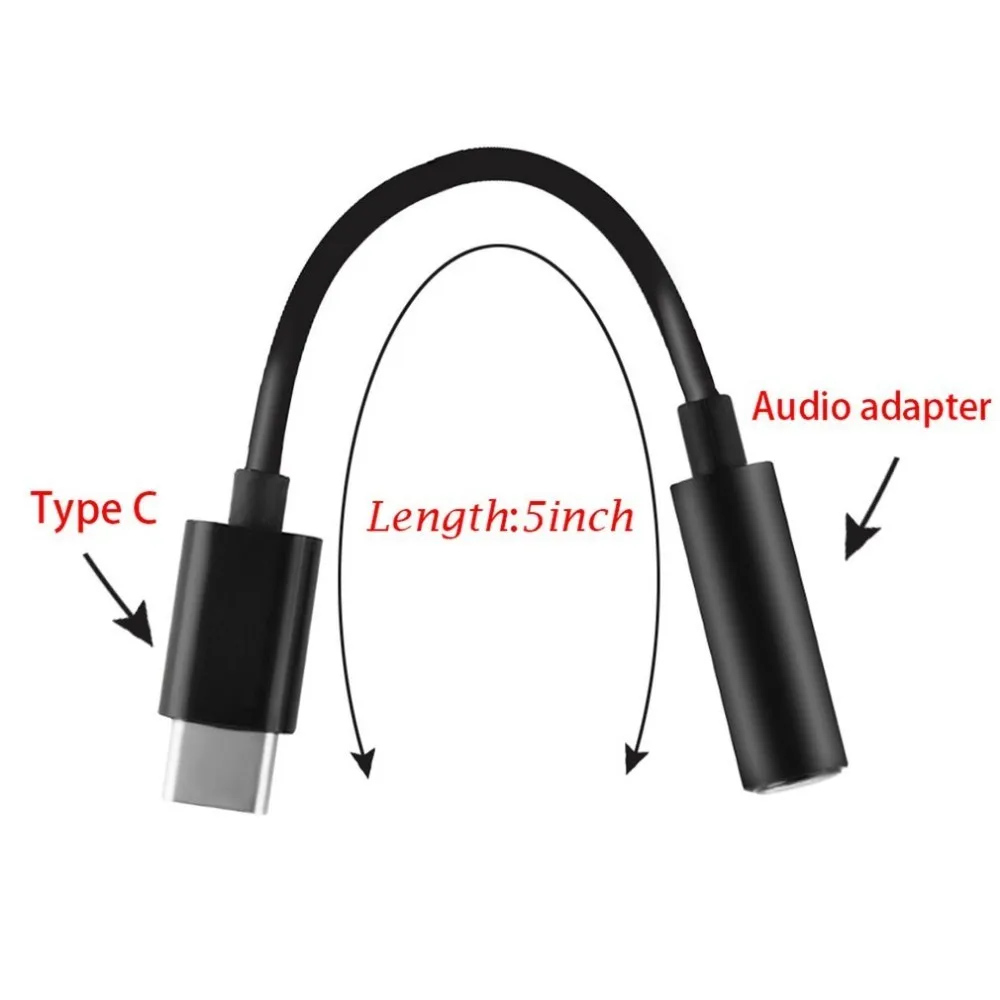 

Mini Portable Type-C to 3.5mm Earphone Cable Adapter USB 3.1 Type C USB-C Male to 3.5 audio Female Jack