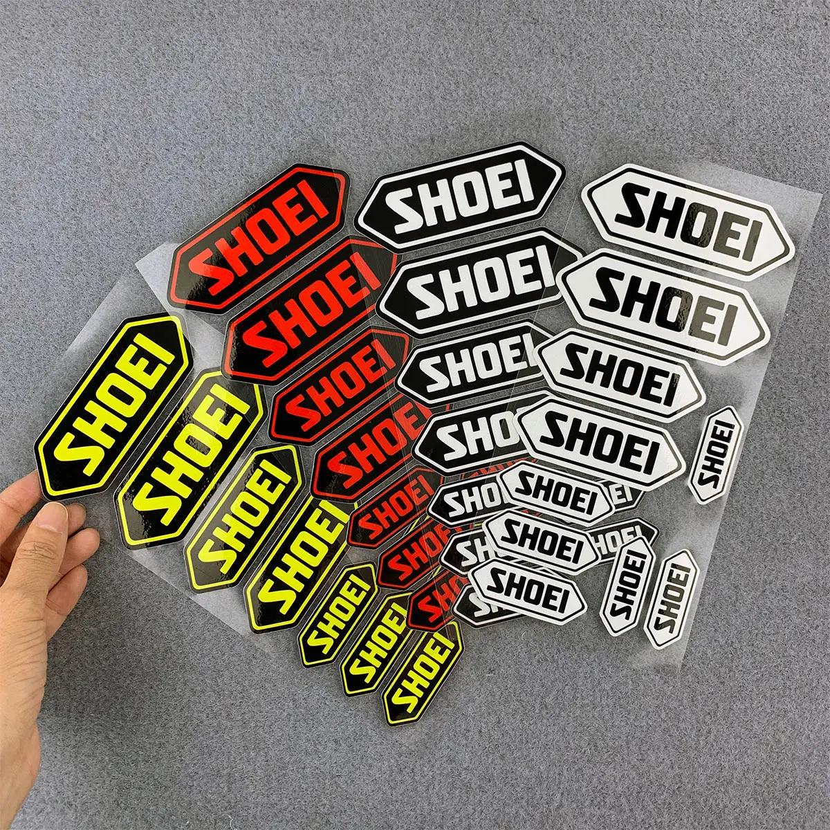 

NO.L008 SHOEI Helmet Windshield glass 3M Reflective Stickers MOTO GP Car Sticker Decals Racing Motorcycle 10CM*20CM/SET