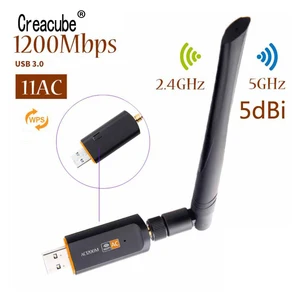 Creacube USB 3.0 3,0 Мбитс, Wifi адаптер, двухдиапазонный, 1200 ГГц 802.11AC RTL8812 Wifi 5DB, Антенна Dongle, сетевая карта для ноутбука, ПК