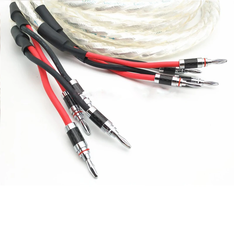 Hi-End hifi Audio Banana Plug AMP Speaker Cable 2 to Connector Amplifier CD DVD Player | Электроника