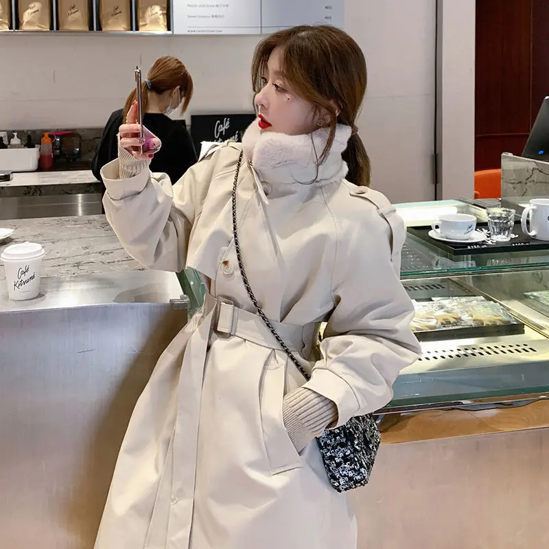 

Korean Padded Clothing NEW Winter Warm Jacket Women Fashion Length Windbreaker Female Plus Velvet Thick Pie Overcoming Coat Lady