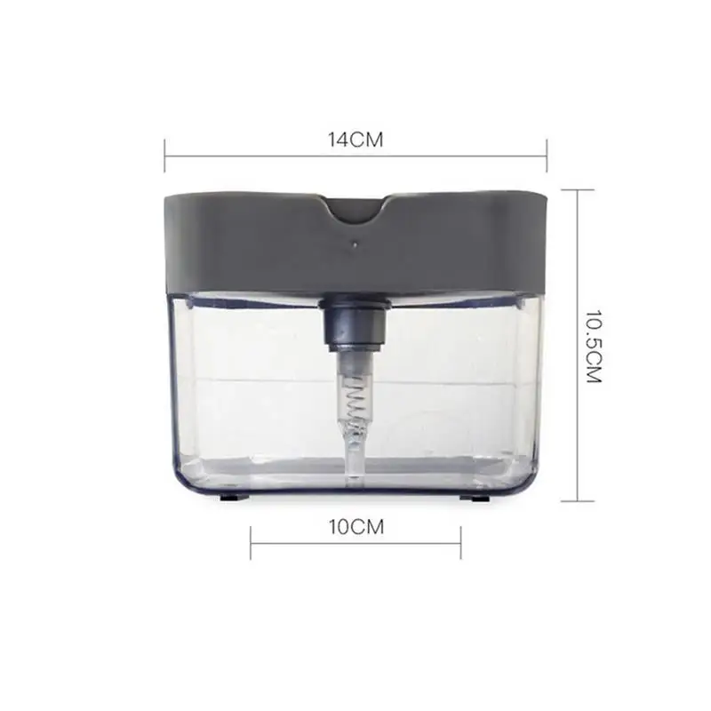 

2 in 1 Scrubbing Liquid Detergent Dispenser Press-type Liquid Soap Box Pump Organizer With Sponge Kitchen Bathroom Supplies Tool