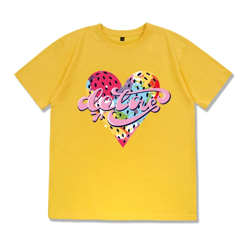 

Summer couples wear tide brand short-sleeved t-shirt boys European and American hip-hop pure cotton students Hong Kong style loo